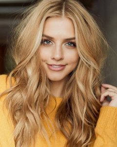 full flat honey hair