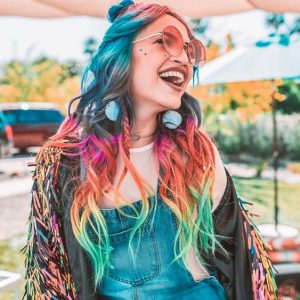 multi color hair coachella
