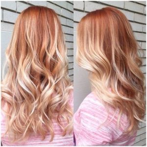 balayage red blonde