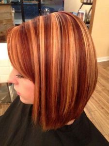 piecey lights blonde on red