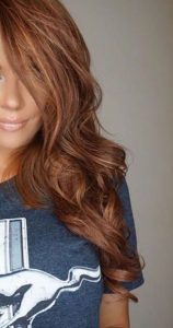 brownish red hair