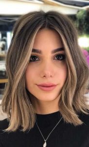 short brown highlights face
