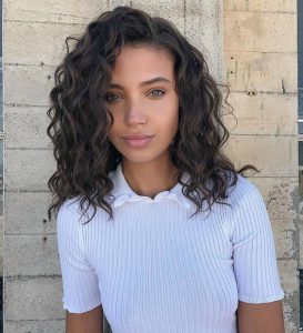 side part curly hair
