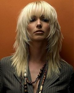 blonde full bang shag