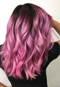 dark bright pink ombre