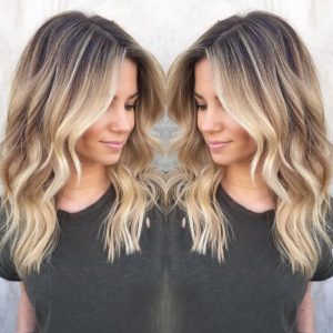 root brown to blonde