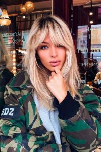 effortless bangs for oval face