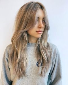 ashy blonde curtain
