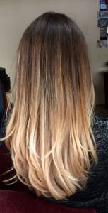 straight brown to blonde 