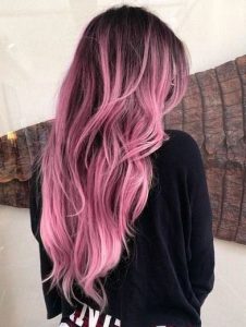 dark pink long ombre
