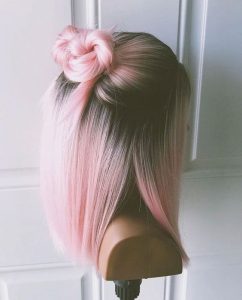 dark rooted pink and platinum