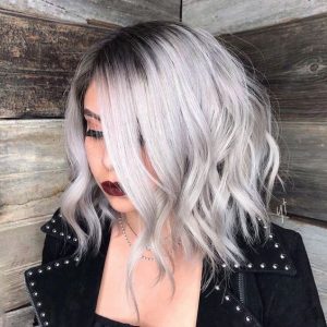 dark roots with white blonde