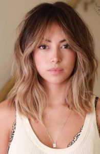 curtain bangs lob length