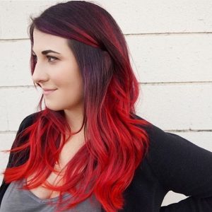 ruby red ombre black