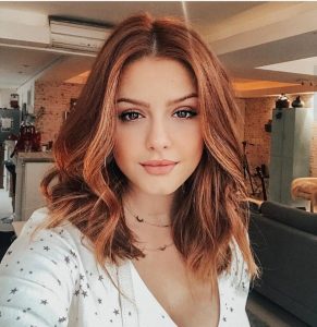 warm strawberry brown hair