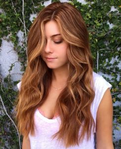 long wavy strawberry brown