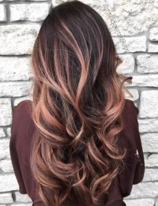 rosey gold pieces on brown