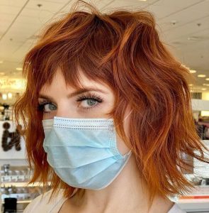 shag short red hair