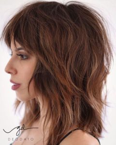 shag cut with lob length