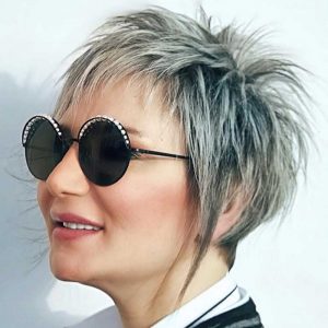 mature trendy gray hair