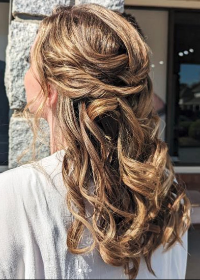 messy half up half down