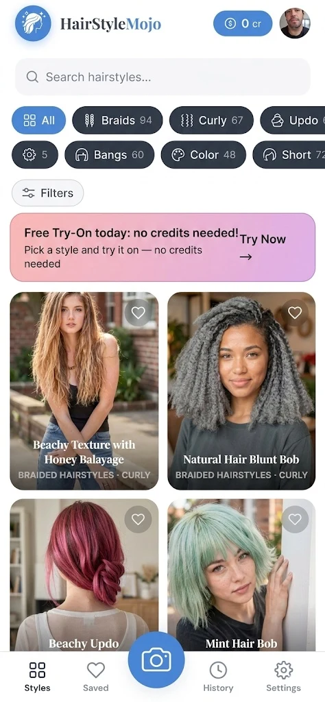 HairStyleMojo app — browse and try on 14000+ AI hairstyles free