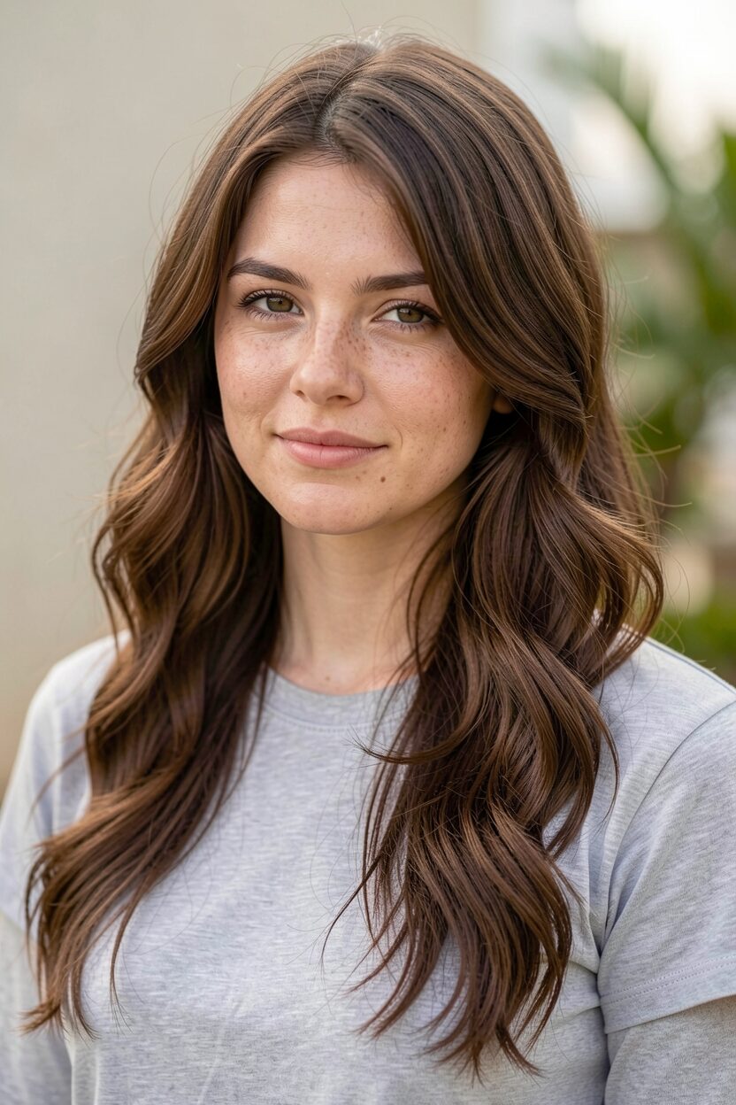 long haircuts for round faces