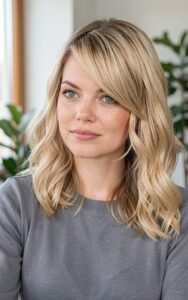 long bang with curls