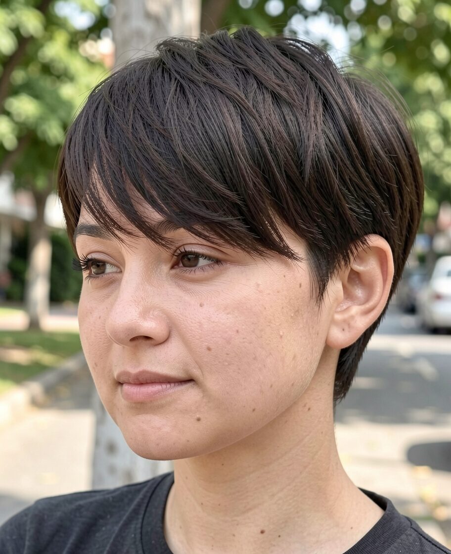 textured bangs pixie