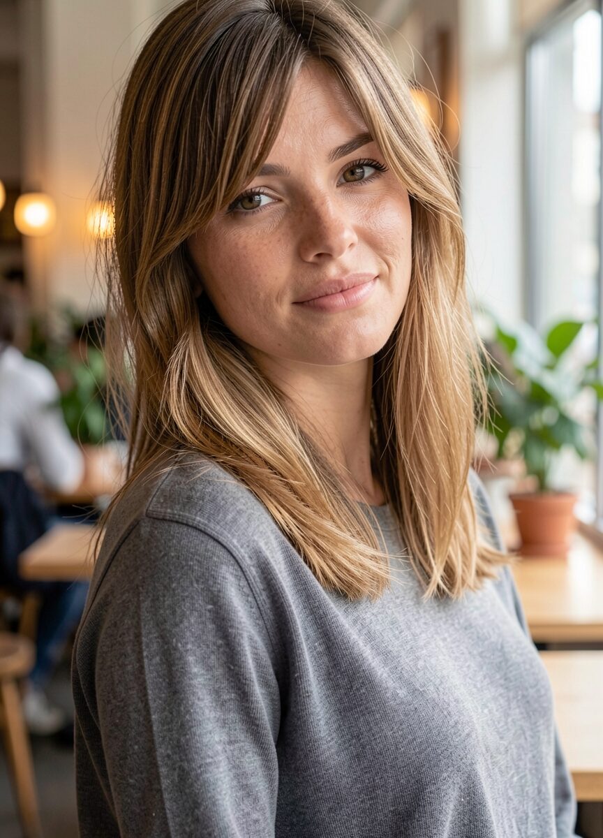 tousled texture bangs