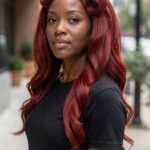 Rihanna Half Up Long Curly Hairstyle