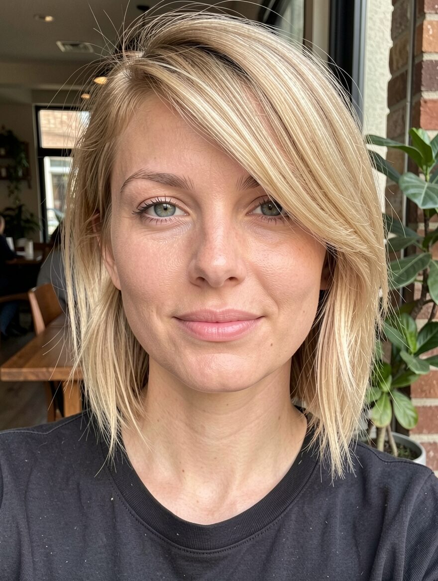 short Brown Hair with Blonde Highlights