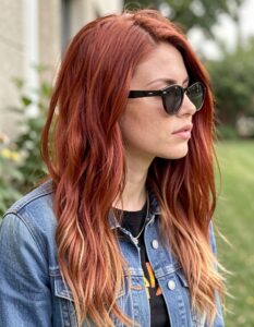 Medium Copper With Blonde Ombre