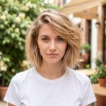 Side Swept Messy Bob