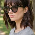 Textured Lob With Bangs
