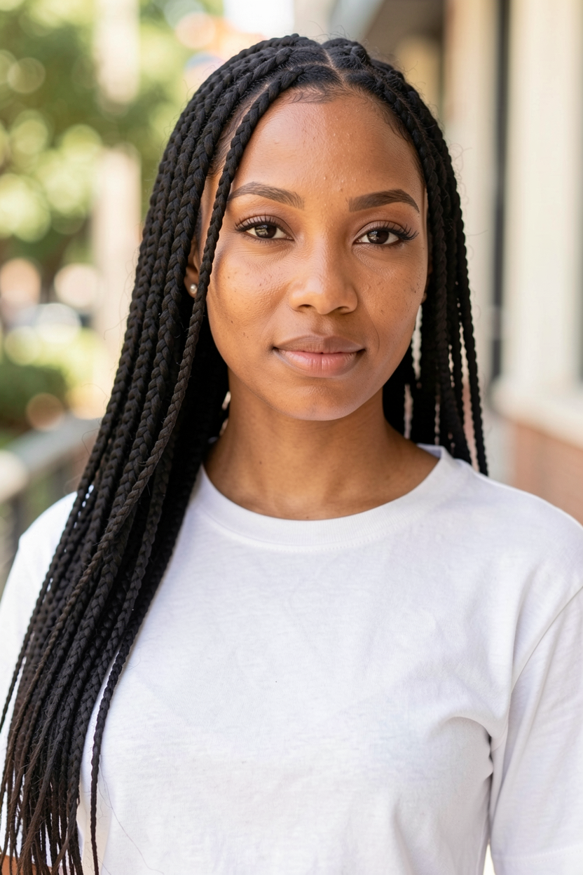 Centre Parted Box Braids