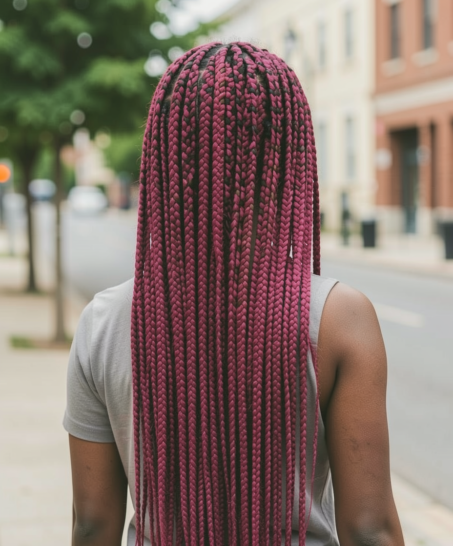 Fuchsia Color Box Braids