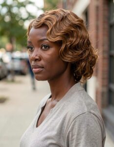 low bun with finger waves