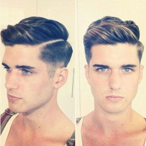 Quiff Esculpido con Raya Marcada