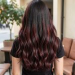 Peekaboo Highlights In Dark Red