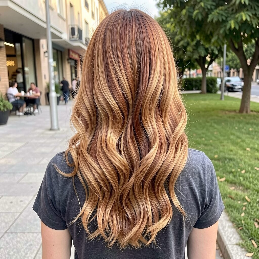 Intense Copper With Blonde Balayage