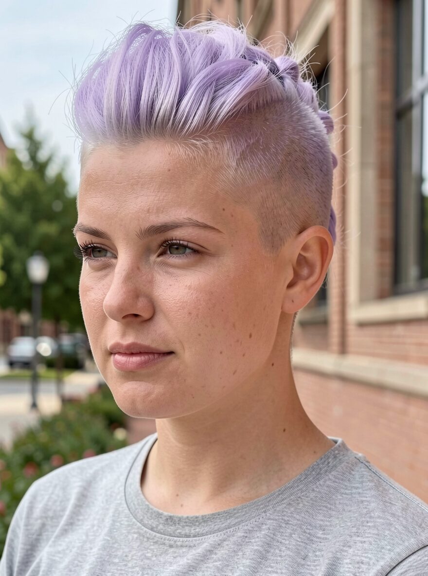 Lavender Undercut Look