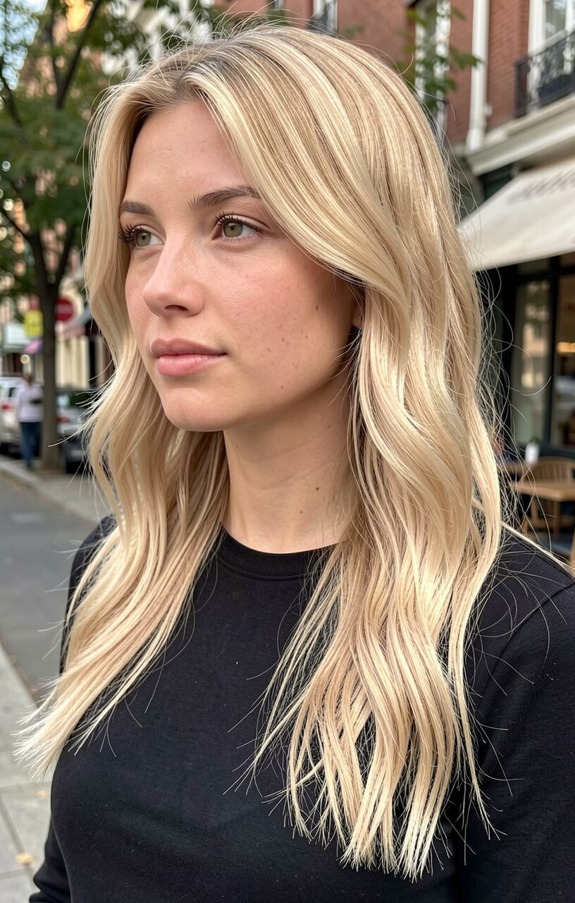 Pale Butter Blonde Balayage