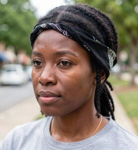 Parted Cornrows with bandana