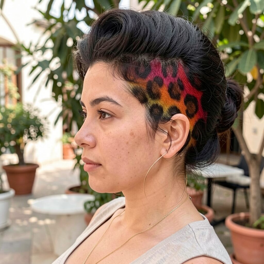 Shaved Leopard Print Detail