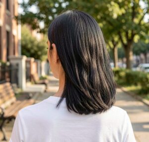 shaved nape with lotus design