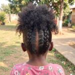 Puff With Upside Down Braids