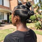 Twisted Updo With Braided Bangs