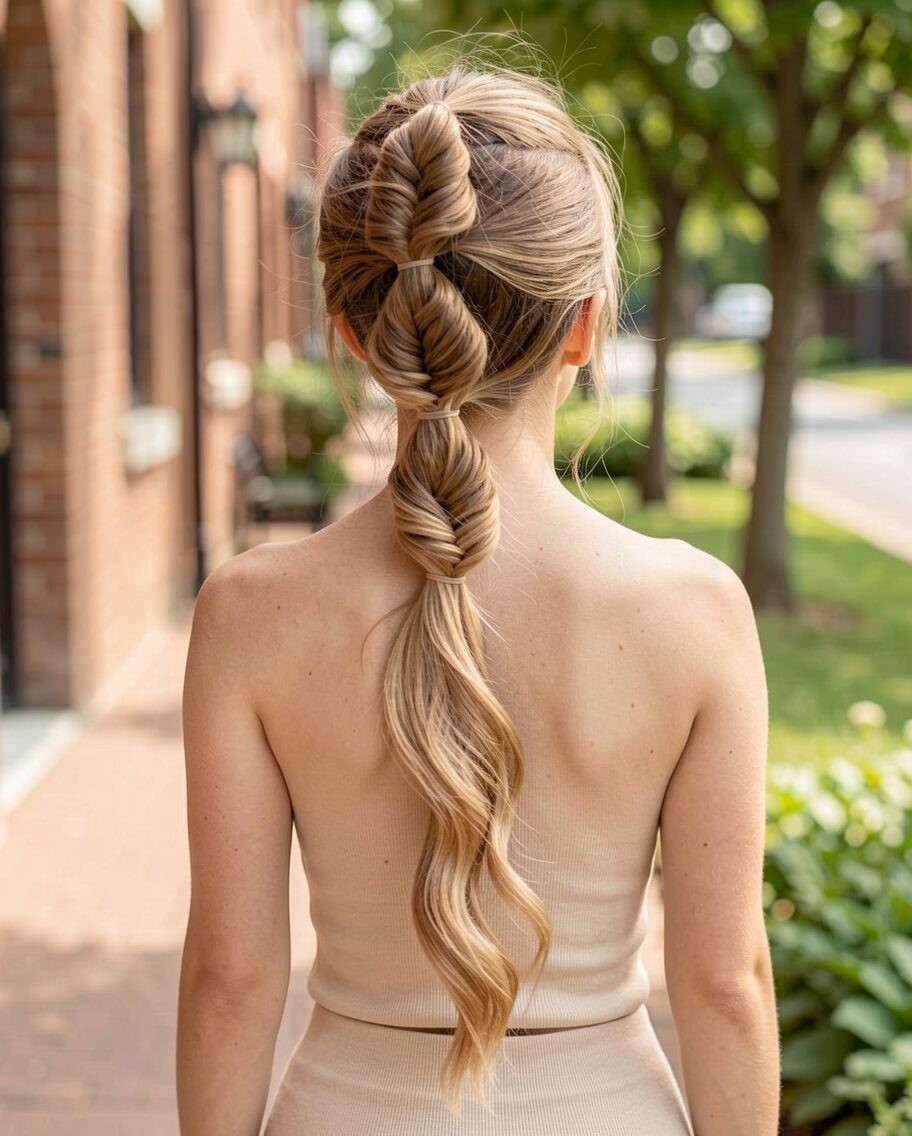 bubble fishtail braid