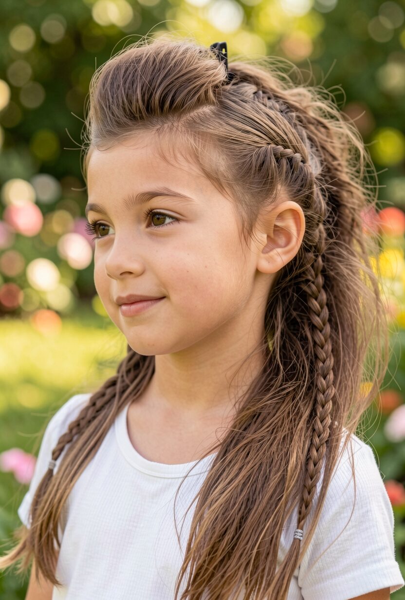 mohawk style with side braids